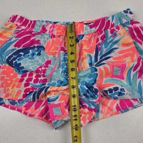 Lilly Pulitzer Shorts Womens Medium Multicolor Nylon Tropical Print Running - Picture 5 of 11